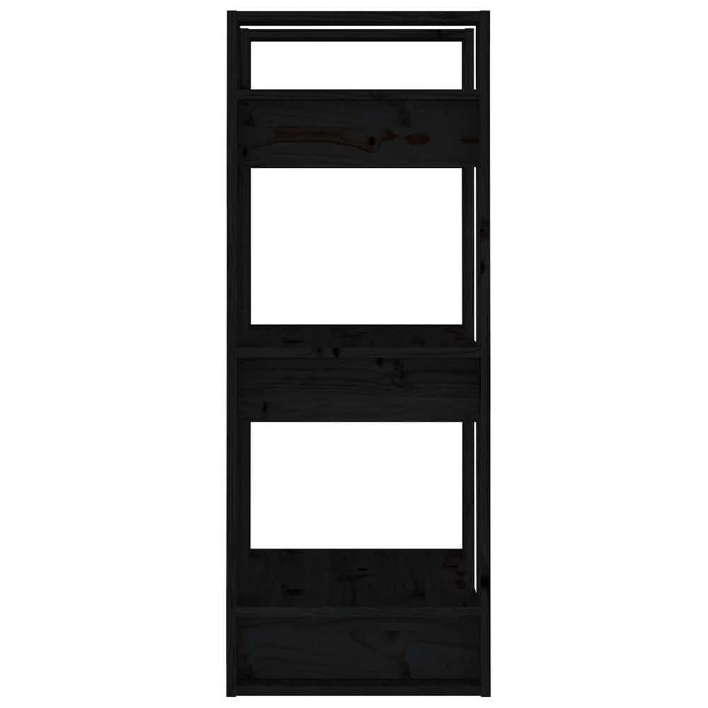 Boekenkast/kamerscherm 41x35x91 cm massief grenenhout zwart MeubelReus