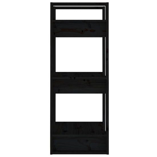Boekenkast/kamerscherm 41x35x91 cm massief grenenhout zwart MeubelReus