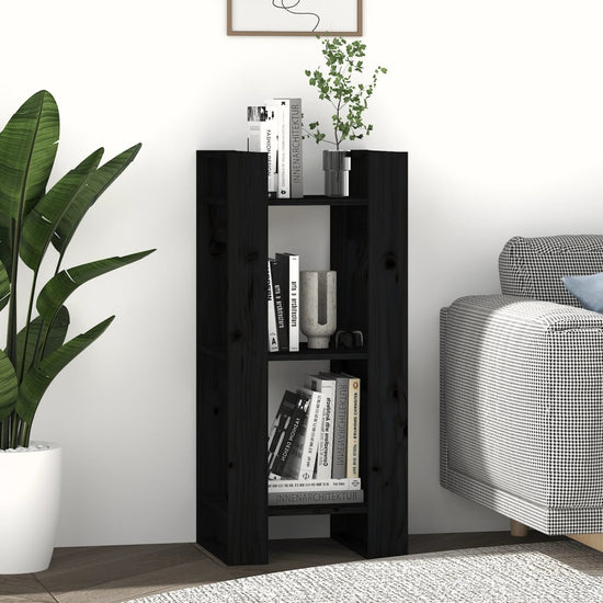 Boekenkast/kamerscherm 41x35x91 cm massief grenenhout zwart MeubelReus