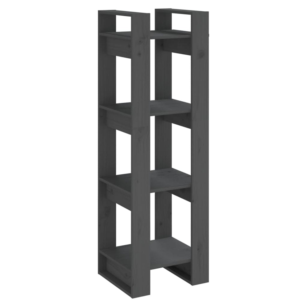 Boekenkast/kamerscherm 41x35x125 cm massief grenenhout grijs MeubelReus