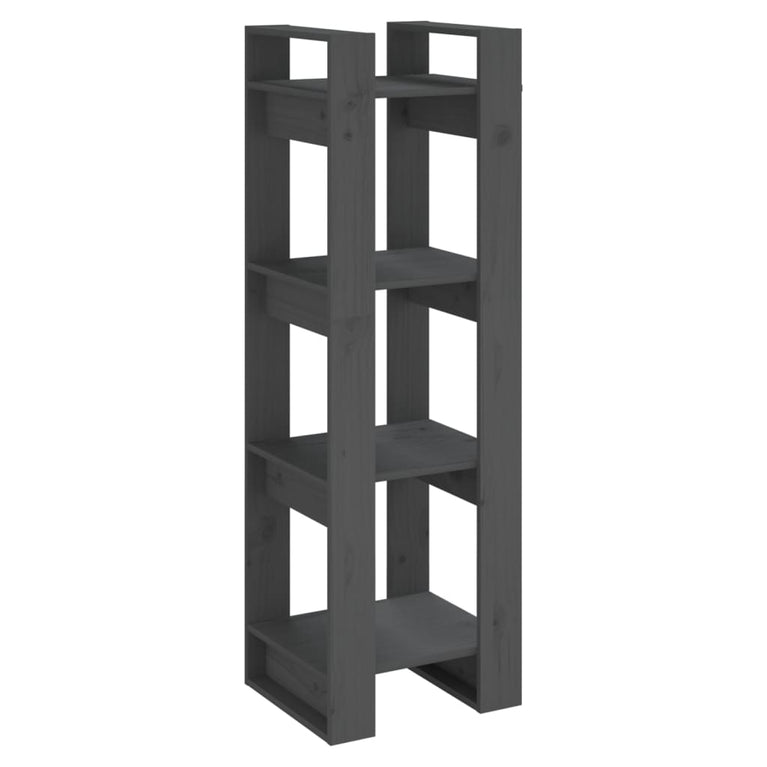 Boekenkast/kamerscherm 41x35x125 cm massief grenenhout grijs MeubelReus