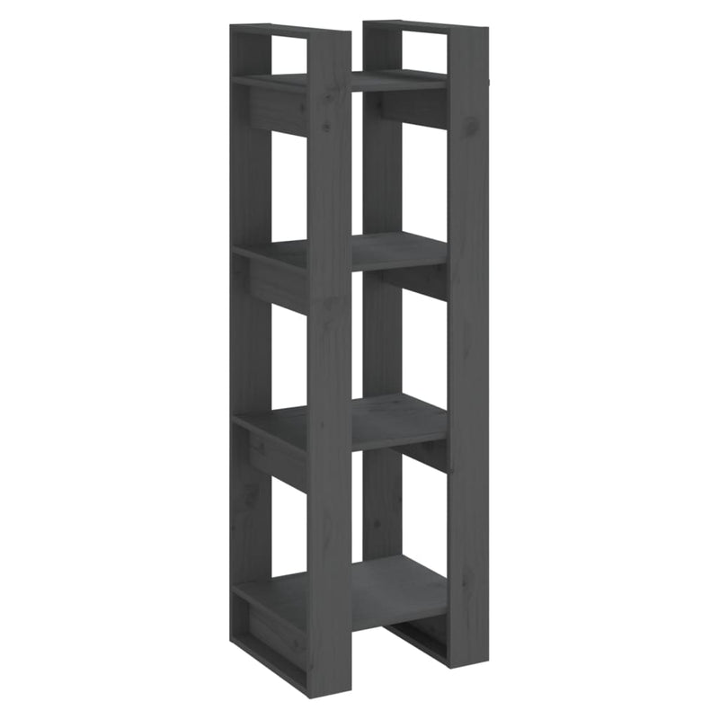 Boekenkast/kamerscherm 41x35x125 cm massief grenenhout grijs MeubelReus