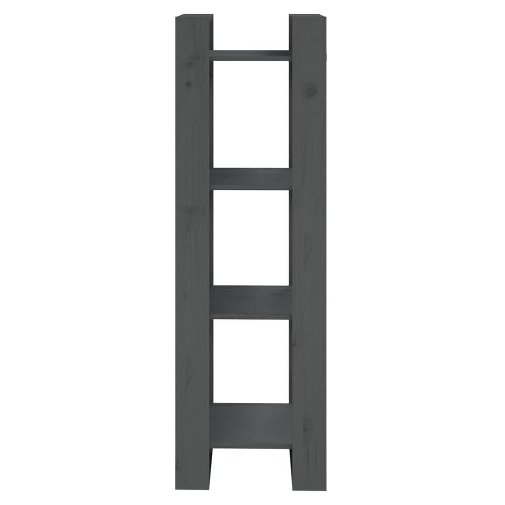 Boekenkast/kamerscherm 41x35x125 cm massief grenenhout grijs MeubelReus