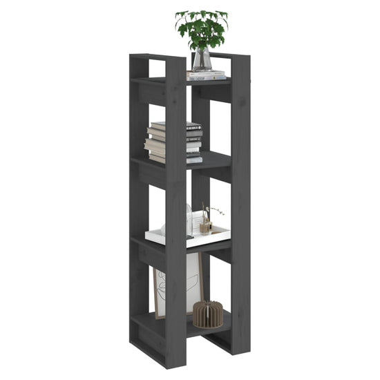 Boekenkast/kamerscherm 41x35x125 cm massief grenenhout grijs MeubelReus