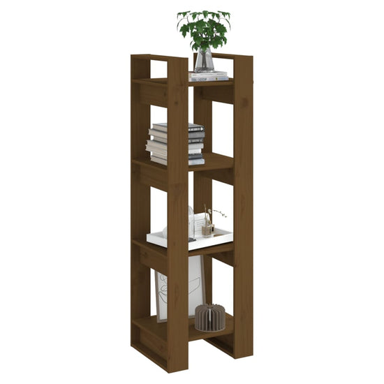 Boekenkast/kamerscherm 41x35x125 cm massief hout honingbruin MeubelReus