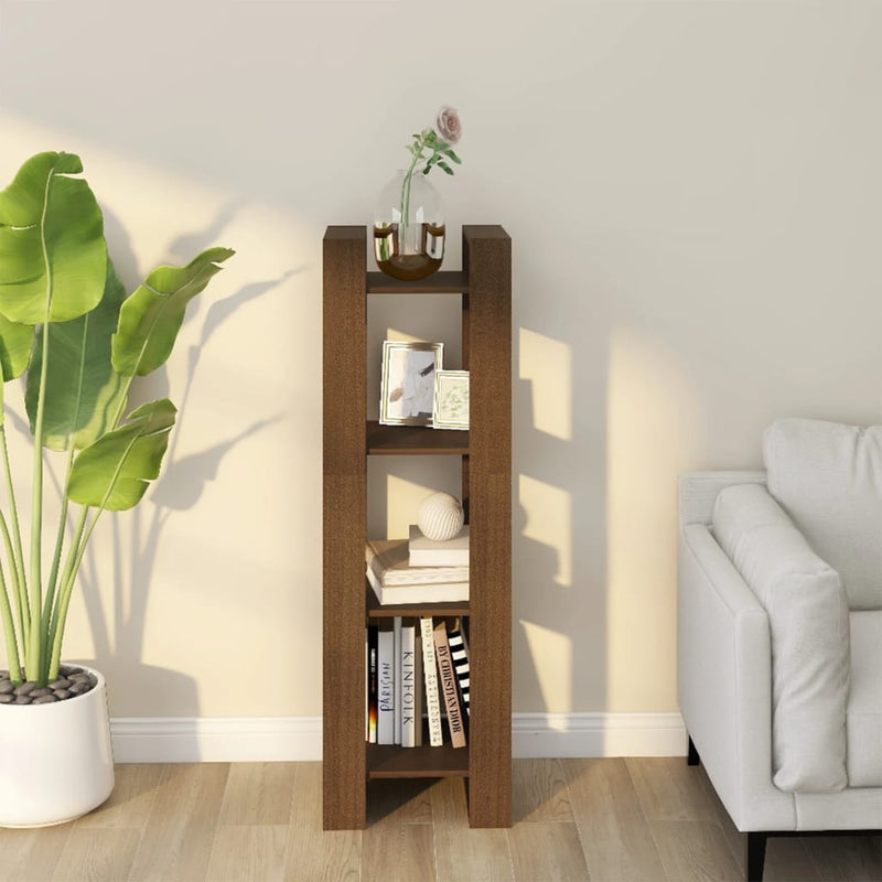 Boekenkast/kamerscherm 41x35x125 cm massief hout honingbruin MeubelReus