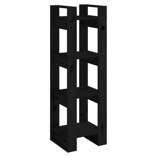 Boekenkast/kamerscherm 41x35x125 cm massief grenenhout zwart MeubelReus