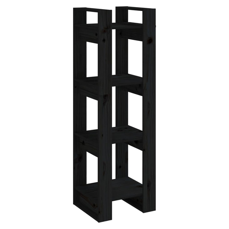Boekenkast/kamerscherm 41x35x125 cm massief grenenhout zwart MeubelReus