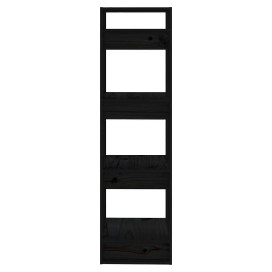 Boekenkast/kamerscherm 41x35x125 cm massief grenenhout zwart MeubelReus