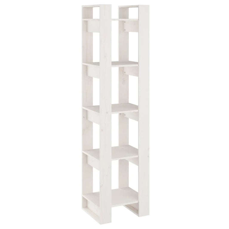 Boekenkast/kamerscherm 41x35x160 cm massief grenenhout wit MeubelReus