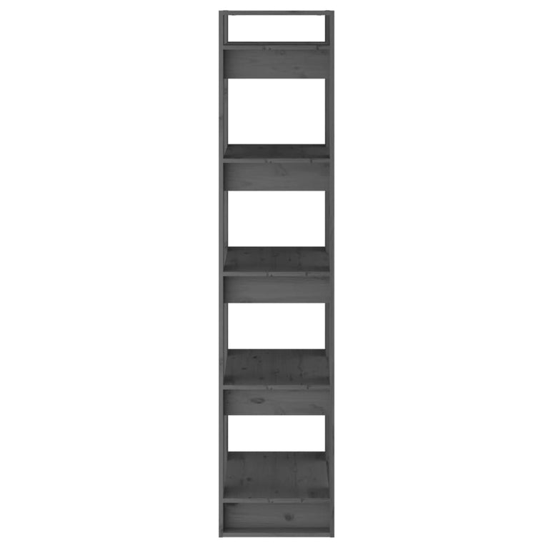Boekenkast/kamerscherm 41x35x160 cm massief grenenhout grijs MeubelReus