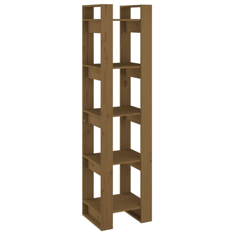 Boekenkast/kamerscherm 41x35x160 cm grenenhout honingbruin MeubelReus