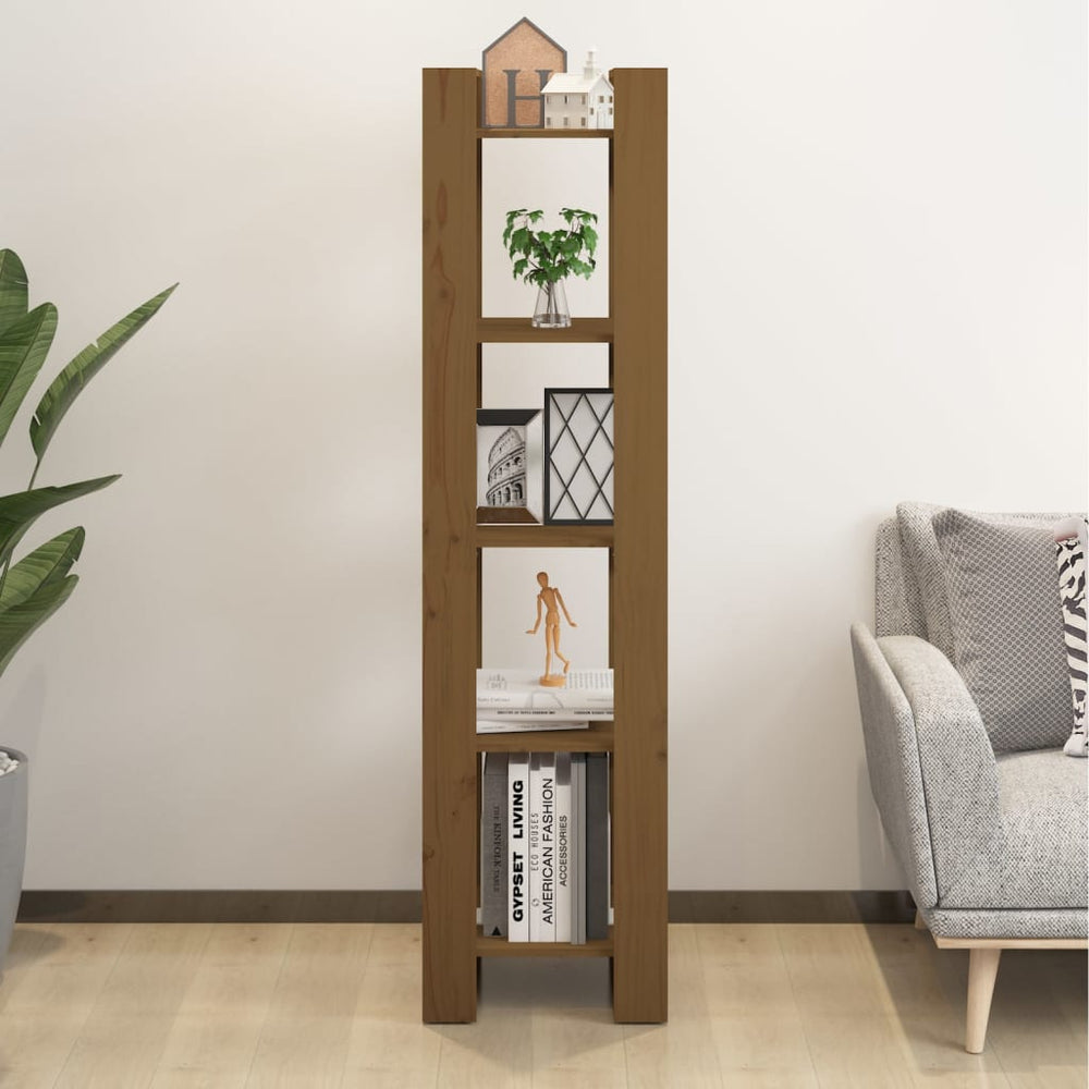 Boekenkast/kamerscherm 41x35x160 cm grenenhout honingbruin MeubelReus