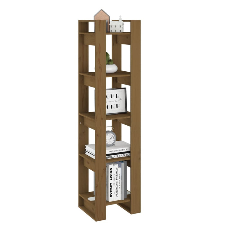 Boekenkast/kamerscherm 41x35x160 cm grenenhout honingbruin MeubelReus