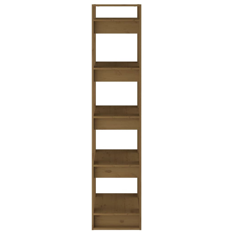 Boekenkast/kamerscherm 41x35x160 cm grenenhout honingbruin MeubelReus