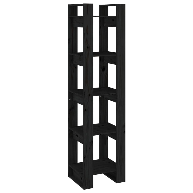Boekenkast/kamerscherm 41x35x160 cm massief grenenhout zwart MeubelReus