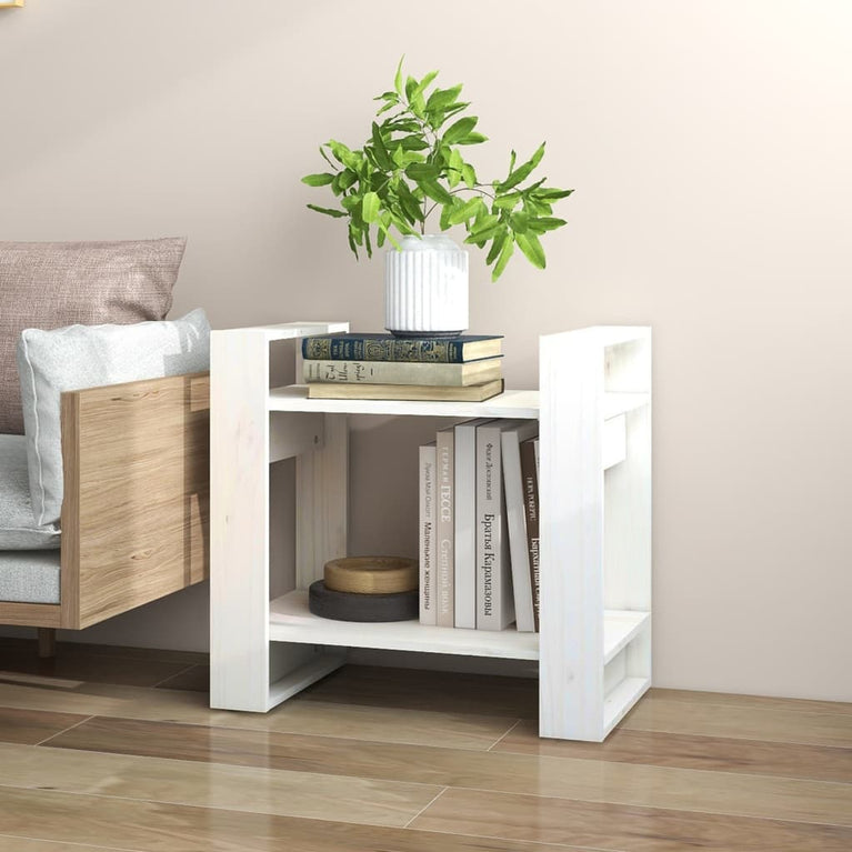 Boekenkast/kamerscherm 60x35x57 cm massief grenenhout wit MeubelReus