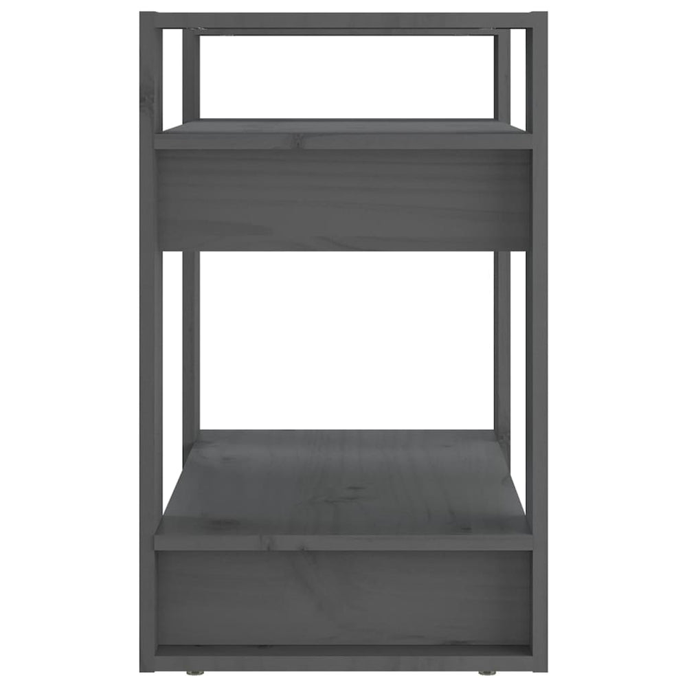 Boekenkast/kamerscherm 60x35x57 cm massief grenenhout grijs MeubelReus