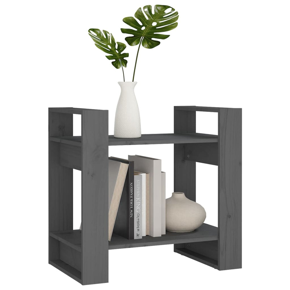 Boekenkast/kamerscherm 60x35x57 cm massief grenenhout grijs MeubelReus