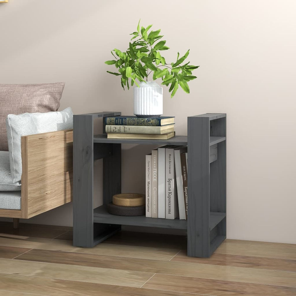 Boekenkast/kamerscherm 60x35x57 cm massief grenenhout grijs MeubelReus