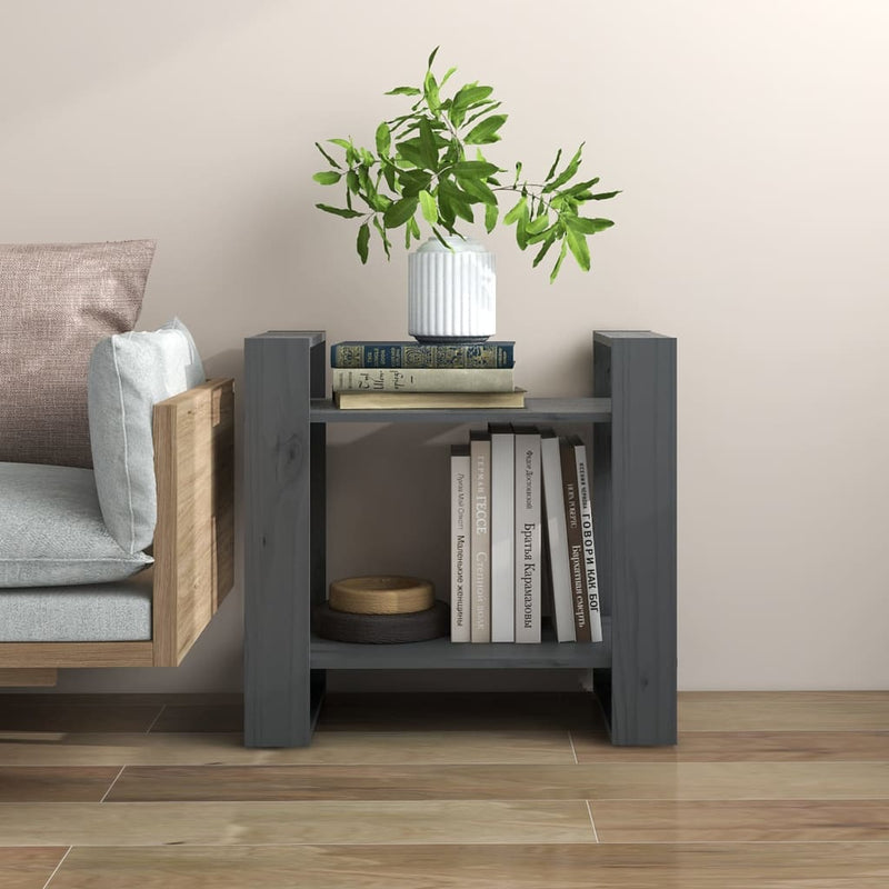 Boekenkast/kamerscherm 60x35x57 cm massief grenenhout grijs MeubelReus