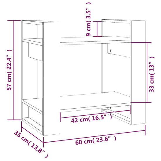 Boekenkast/kamerscherm 60x35x57 cm massief hout honingbruin MeubelReus