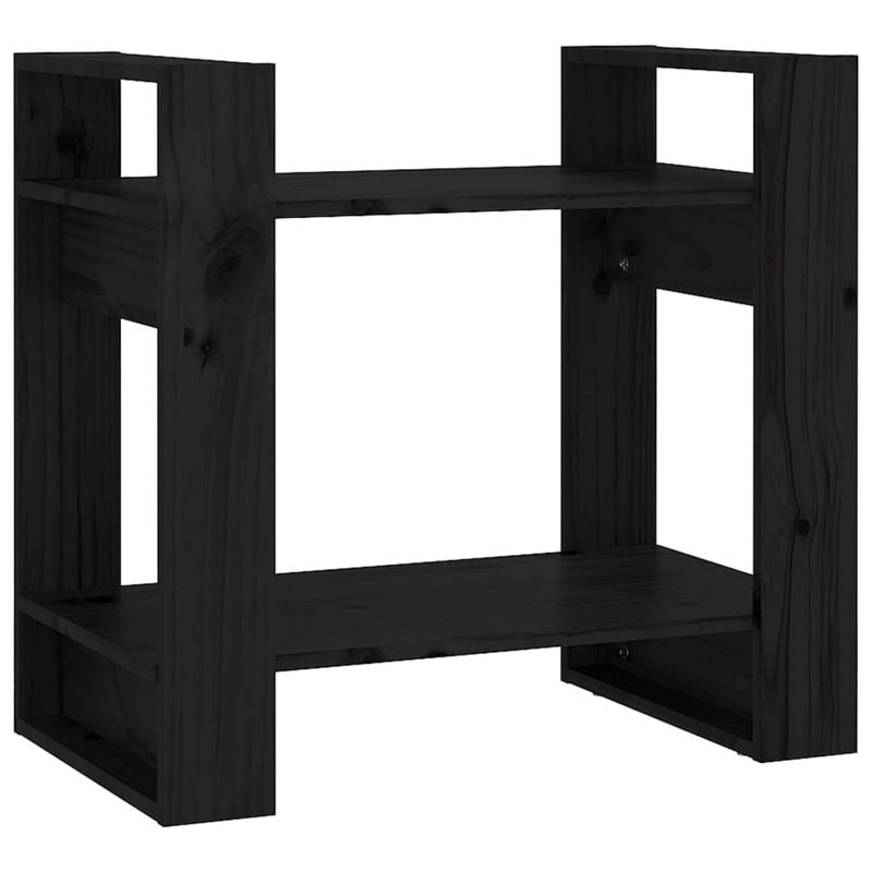 Boekenkast/kamerscherm 60x35x57 cm massief grenenhout zwart MeubelReus