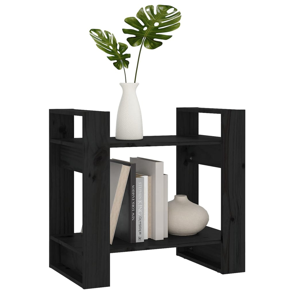 Boekenkast/kamerscherm 60x35x57 cm massief grenenhout zwart MeubelReus