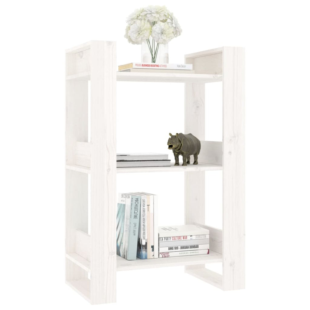 Boekenkast/kamerscherm 60x35x91 cm massief grenenhout wit MeubelReus