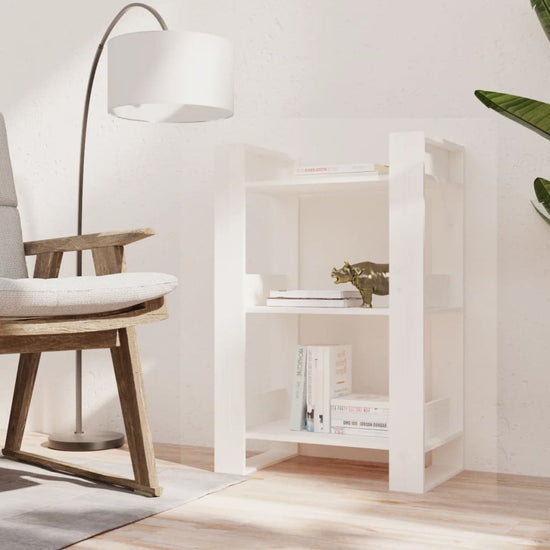 Boekenkast/kamerscherm 60x35x91 cm massief grenenhout wit MeubelReus