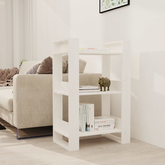 Boekenkast/kamerscherm 60x35x91 cm massief grenenhout wit MeubelReus