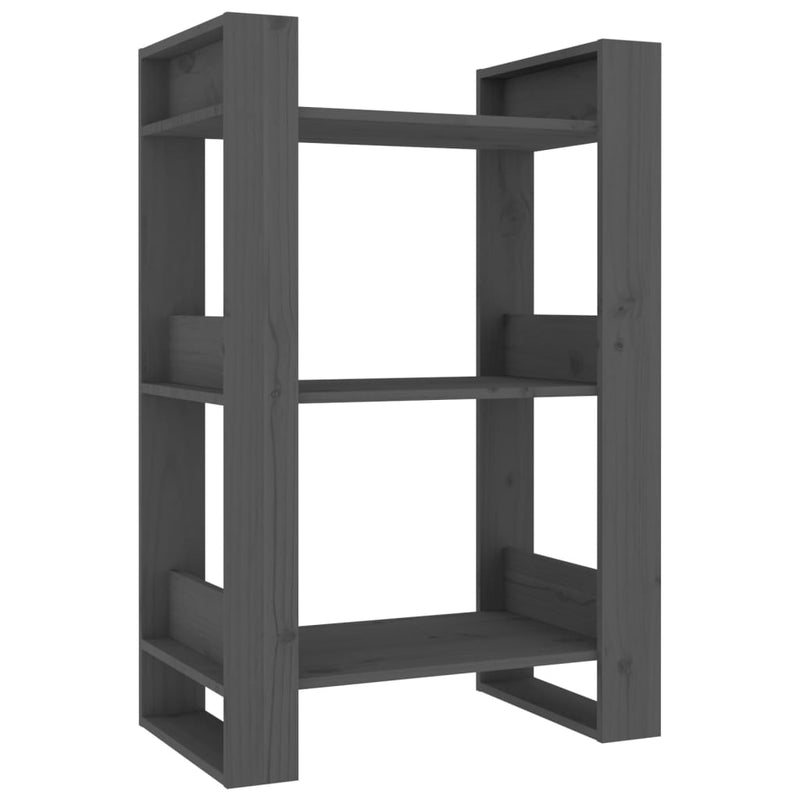 Boekenkast/kamerscherm 60x35x91 cm massief grenenhout grijs MeubelReus