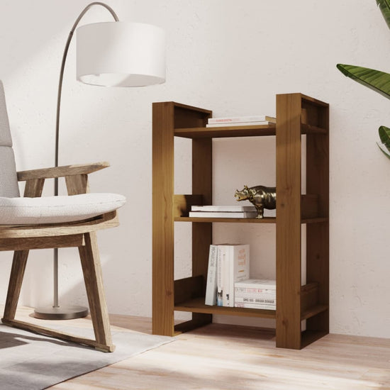 Boekenkast/kamerscherm 60x35x91 cm massief hout honingbruin MeubelReus
