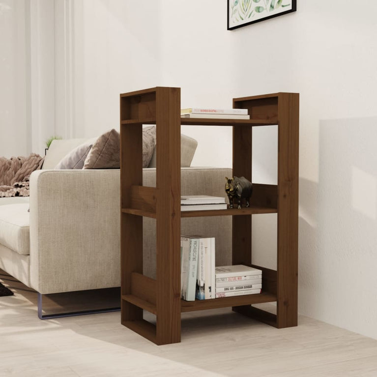 Boekenkast/kamerscherm 60x35x91 cm massief hout honingbruin MeubelReus