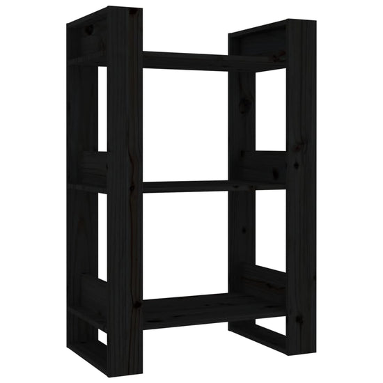 Boekenkast/kamerscherm 60x35x91 cm massief grenenhout zwart MeubelReus
