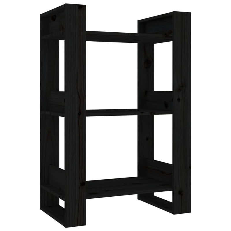 Boekenkast/kamerscherm 60x35x91 cm massief grenenhout zwart MeubelReus