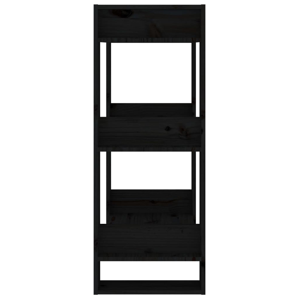 Boekenkast/kamerscherm 60x35x91 cm massief grenenhout zwart MeubelReus