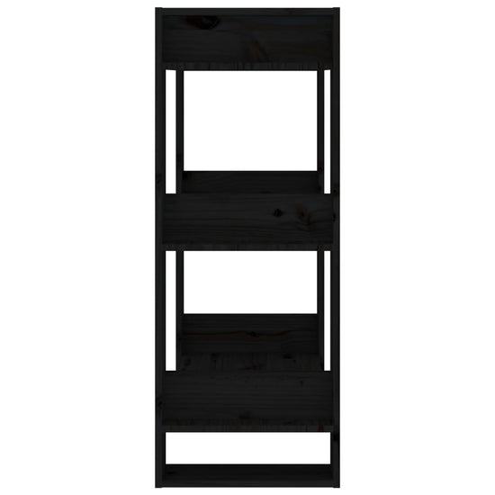 Boekenkast/kamerscherm 60x35x91 cm massief grenenhout zwart MeubelReus