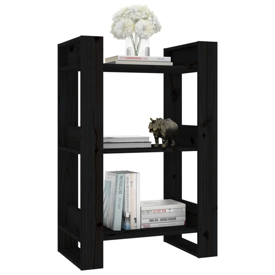 Boekenkast/kamerscherm 60x35x91 cm massief grenenhout zwart MeubelReus