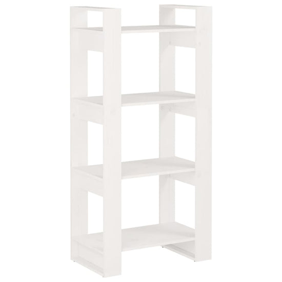 Boekenkast/kamerscherm 60x35x125 cm massief hout wit MeubelReus