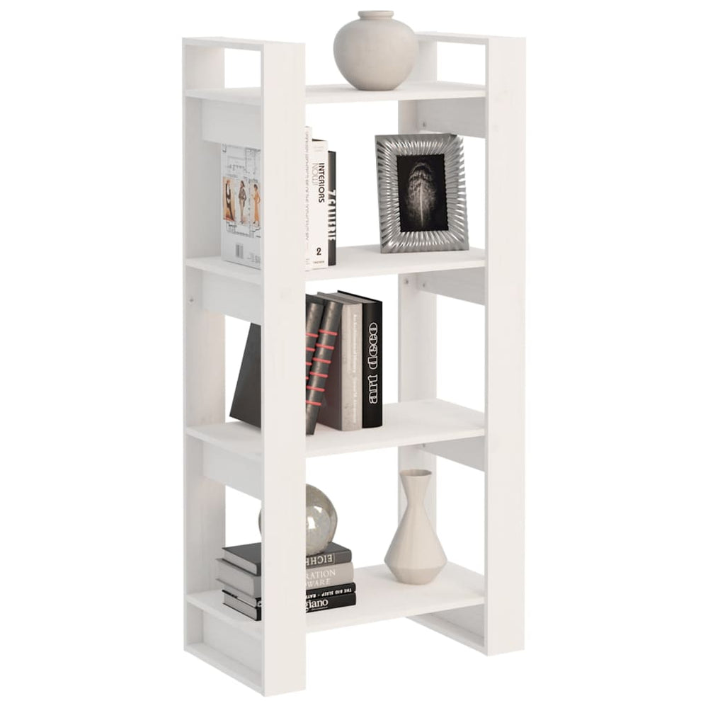 Boekenkast/kamerscherm 60x35x125 cm massief hout wit MeubelReus