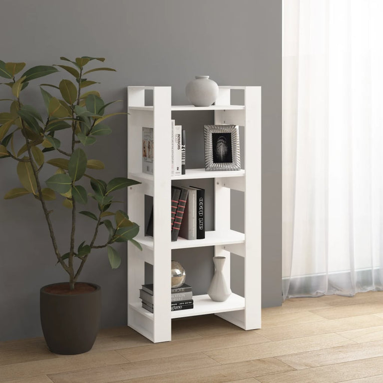 Boekenkast/kamerscherm 60x35x125 cm massief hout wit MeubelReus