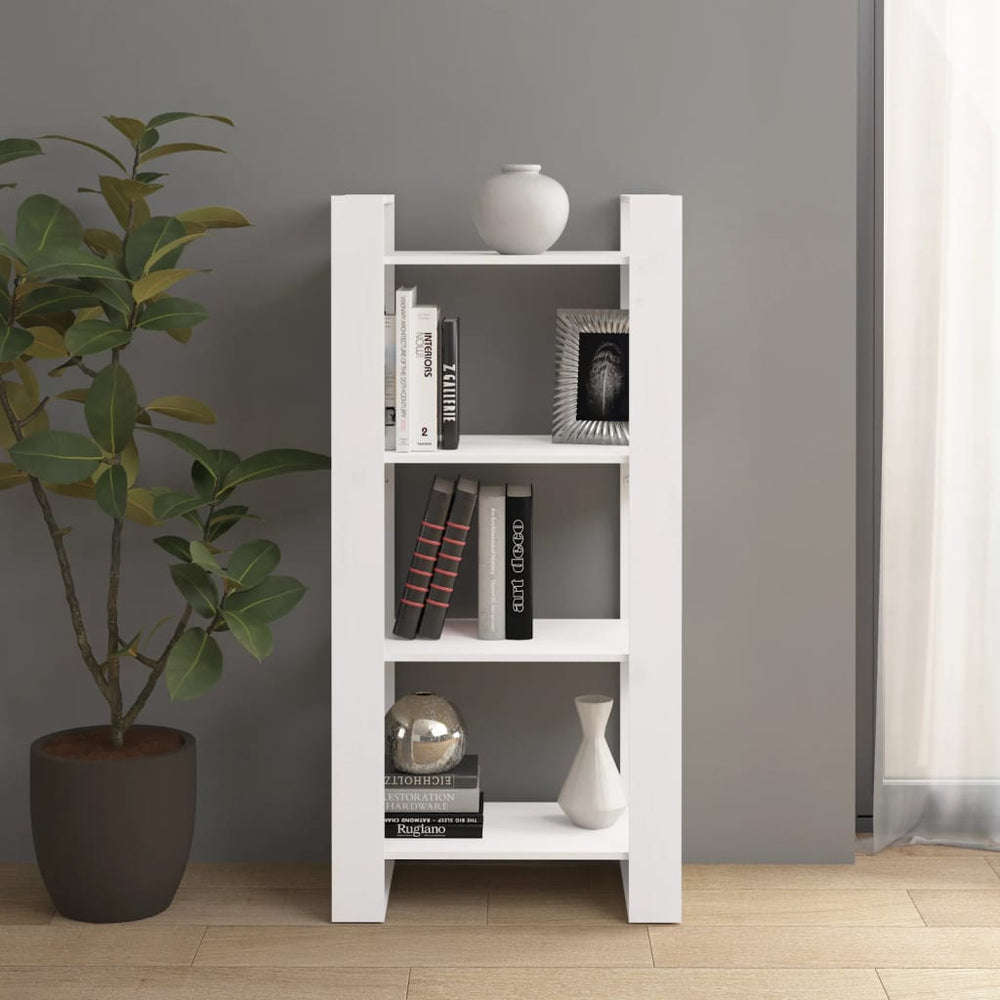 Boekenkast/kamerscherm 60x35x125 cm massief hout wit MeubelReus