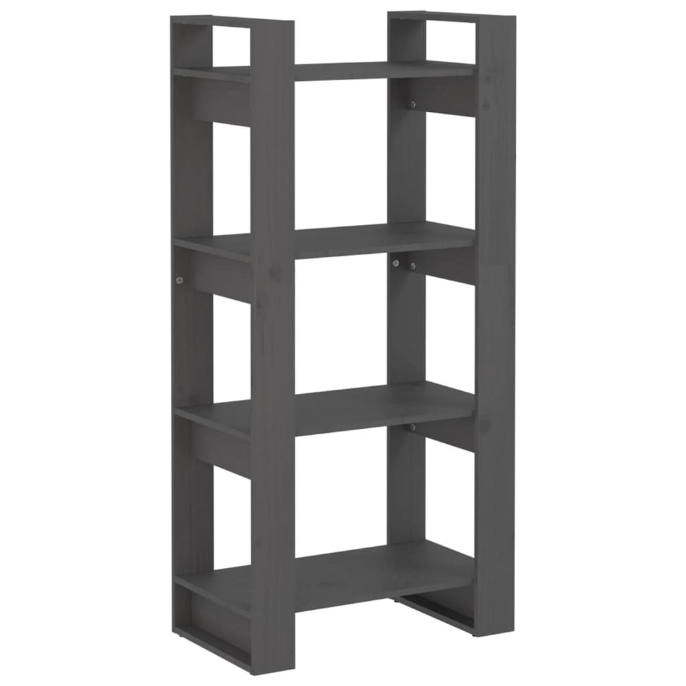 Boekenkast/kamerscherm 60x35x125 cm massief hout grijs MeubelReus