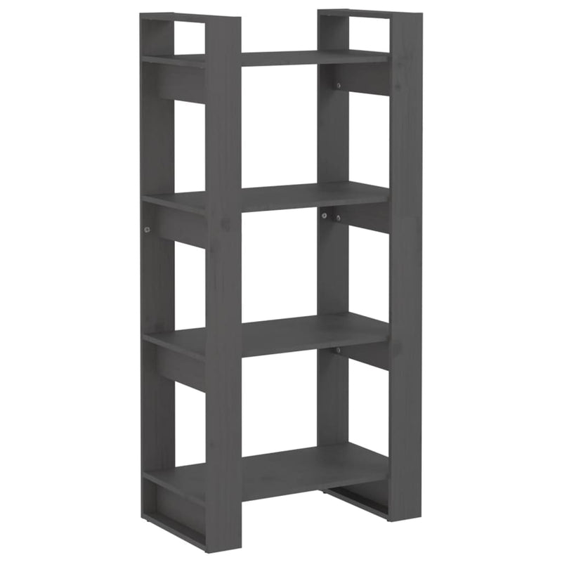 Boekenkast/kamerscherm 60x35x125 cm massief hout grijs MeubelReus