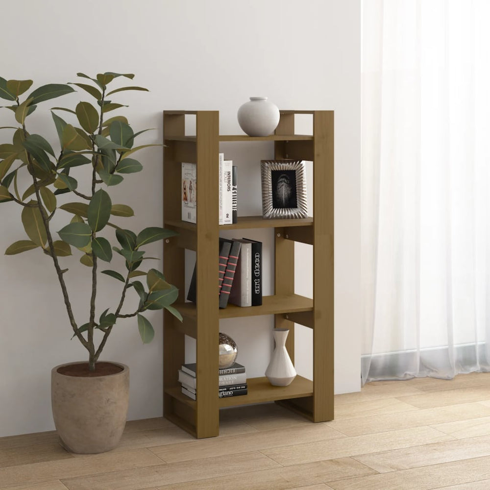 Boekenkast/kamerscherm 60x35x125 cm massief hout honingbruin MeubelReus