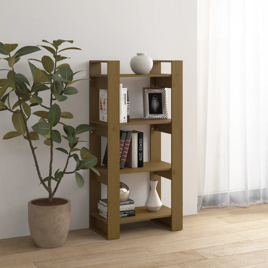 Boekenkast/kamerscherm 60x35x125 cm massief hout honingbruin MeubelReus