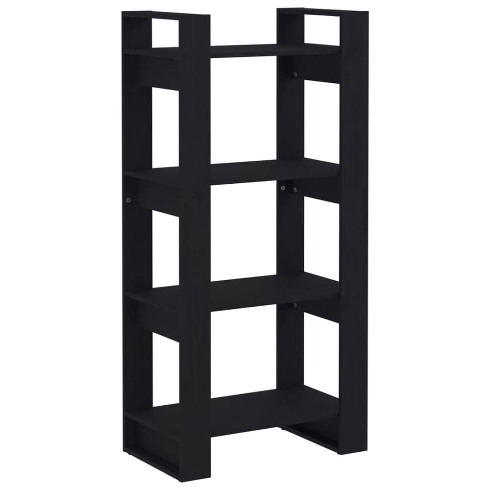 Boekenkast/kamerscherm 60x35x125 cm massief hout zwart MeubelReus