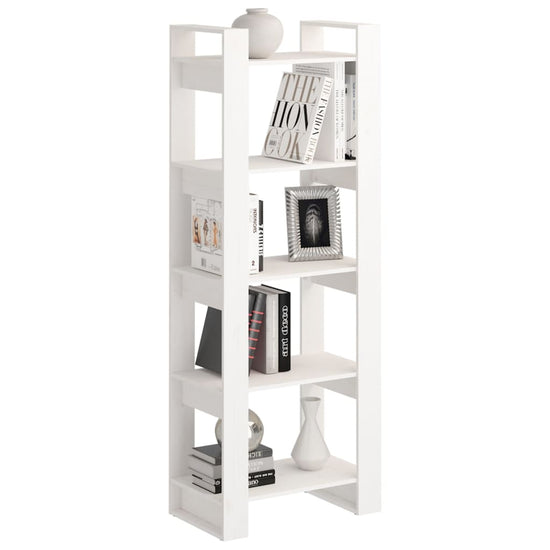 Boekenkast/kamerscherm 60x35x160 cm massief hout wit MeubelReus