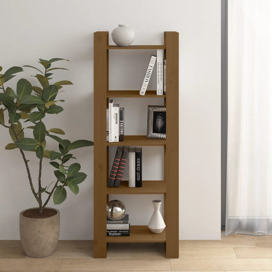 Boekenkast/kamerscherm 60x35x160 cm massief hout honingbruin MeubelReus